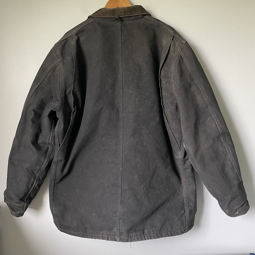 Carhartt Vintage 1990's Blanket Lined Chore Jacket Work Coat Black Men's Size XL - Picture 3 of 16